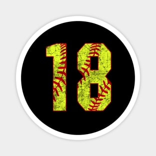 Fastpitch Softball Number 18 #18 Softball Shirt Jersey Uniform Favorite Player Biggest Fan Magnet